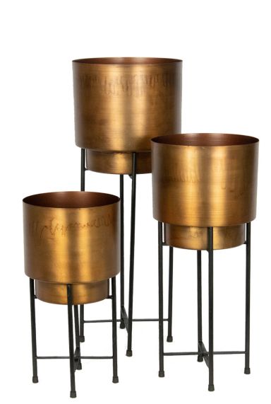 Bloempotten set goud minou