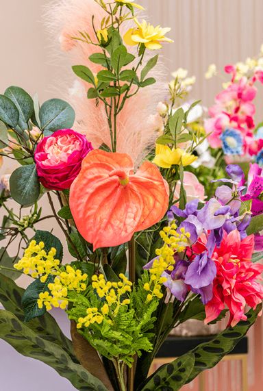 Boeket kunstbloemen zijde