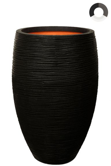 Capi-nature-rib-vaas-elegant-deluxe-zwart-40cm