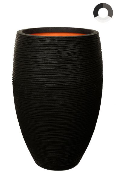 Capi-nature-rib-vaas-elegant-deluxe-zwart-40cm 1