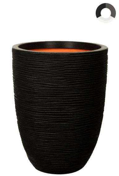 Capi-nature-rib-vaas-elegant-low-zwart-46cm 1