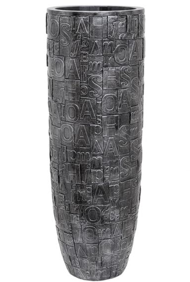 Hoge pot zilver letters
