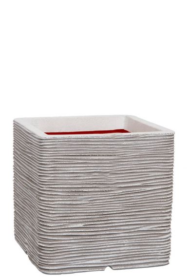Vierkante witte plantenbak