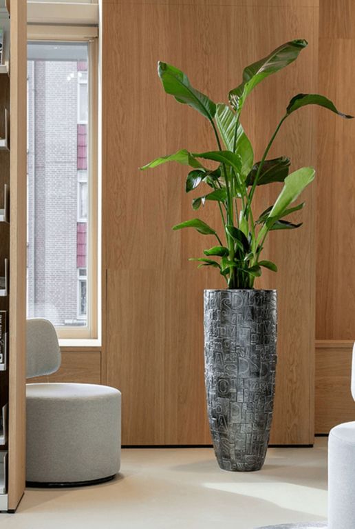 Baq zilveren plantenbak hoog 1
