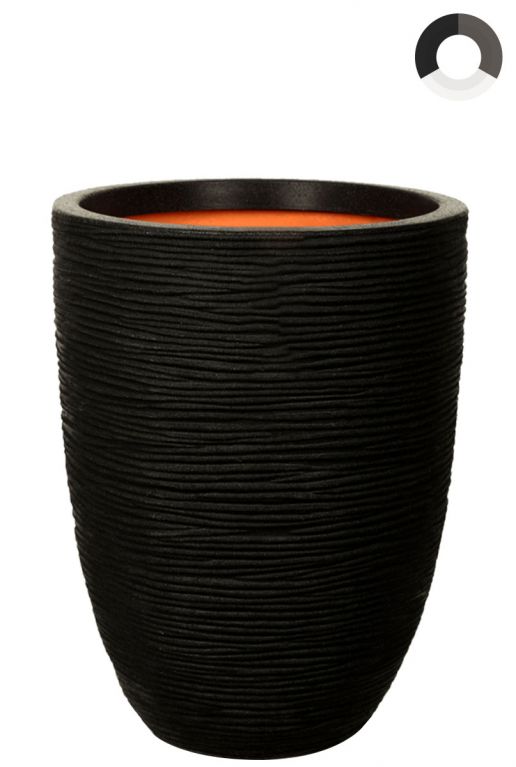 Capi-nature-rib-vaas-elegant-low-zwart-46cm 1