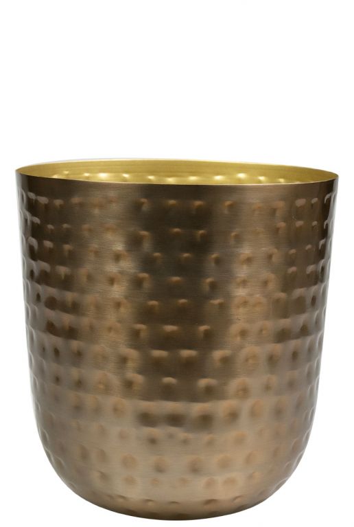 Goud bloempot metaal 1 2