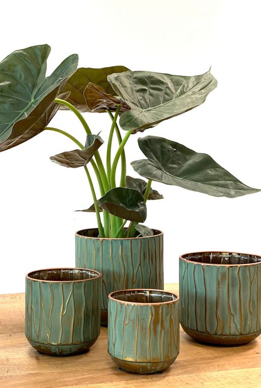 Groen goude bloempot 2 4