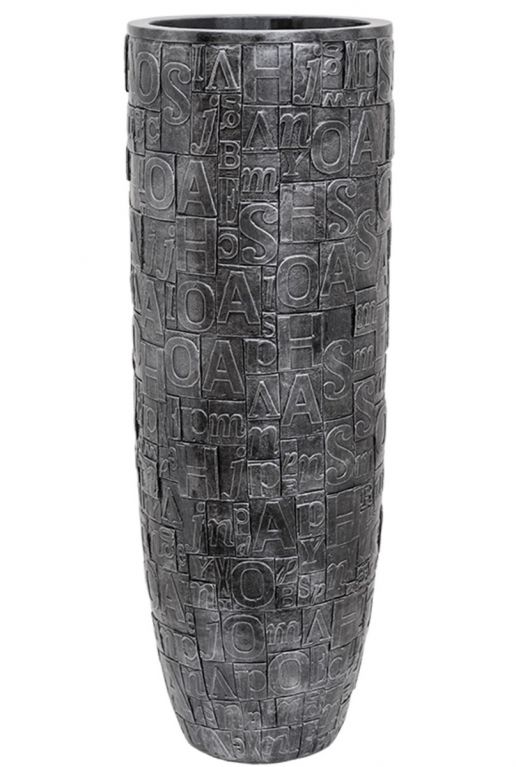 Hoge pot zilver letters