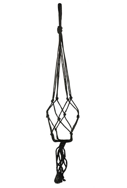 Macrame bloempothanger zwart