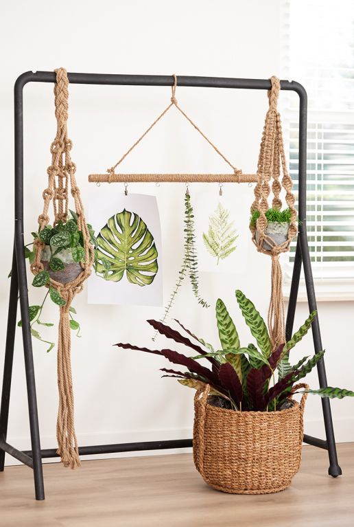 Macrame touwhanger planten