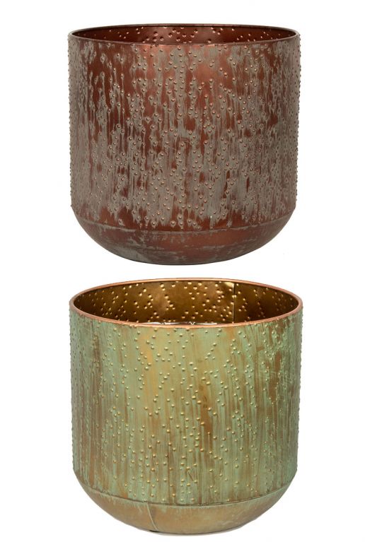 Metalen bloempotten lian groot 2