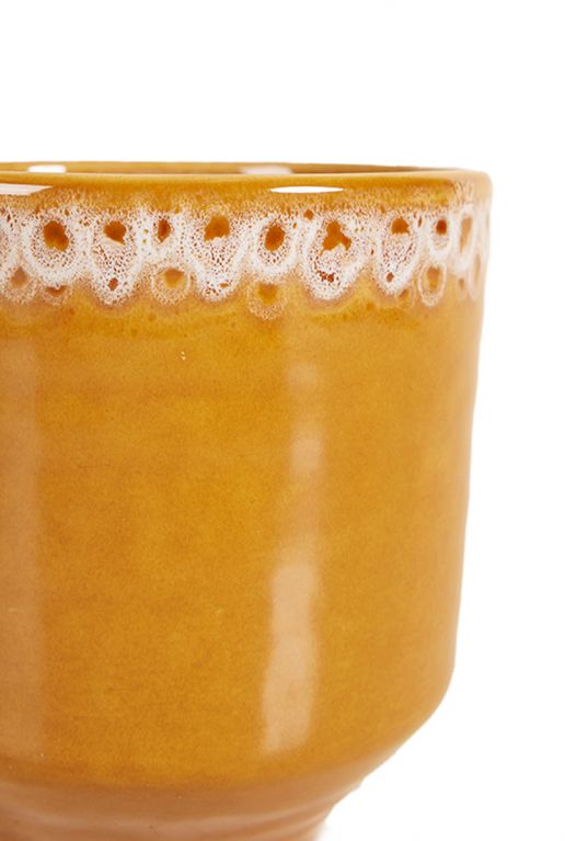 Otis bloempot keramiek geel 13cm