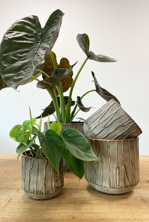 Taupe bloempot 1