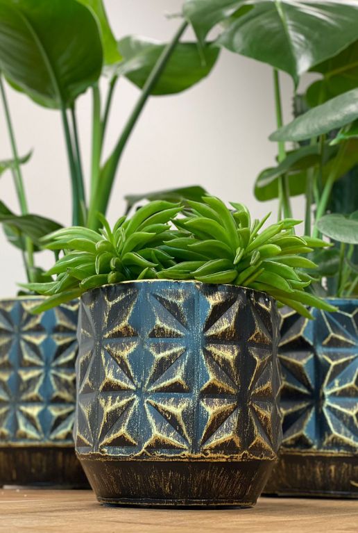Zwart goud bloempot 1